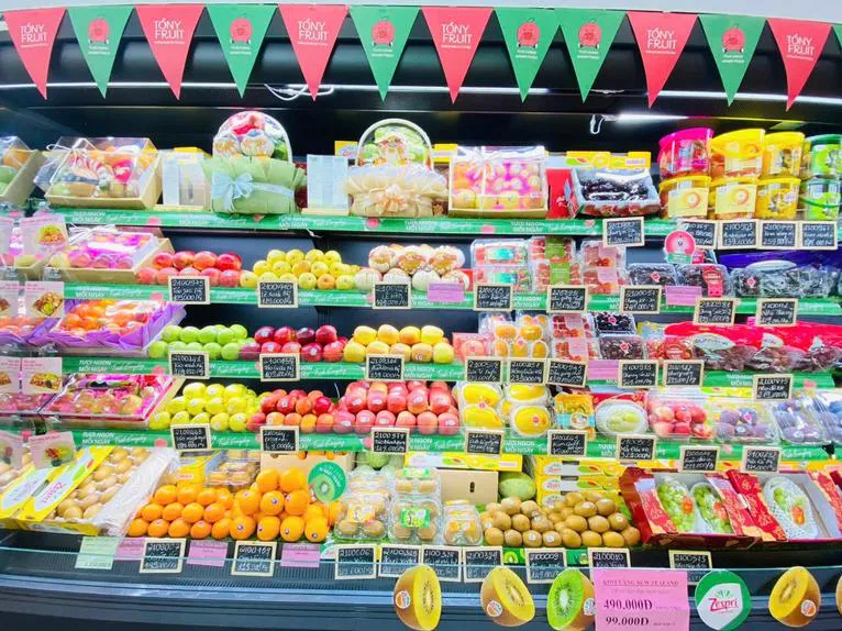 Tony Fruit store product display and juices